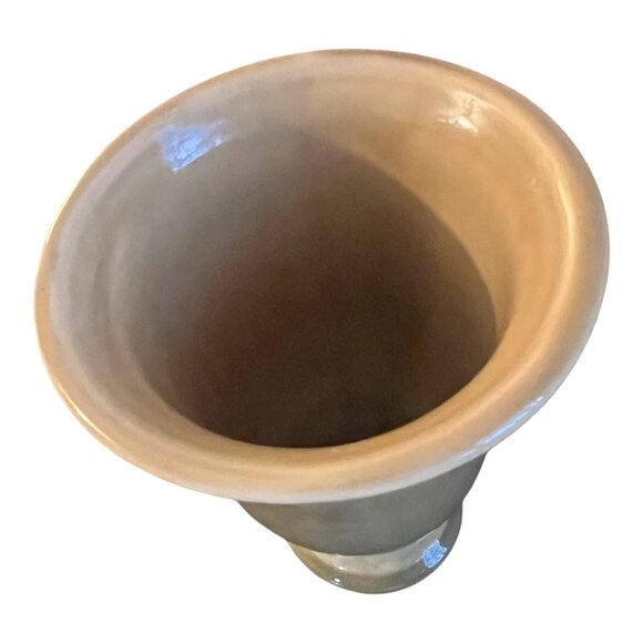 Vintage Emerson Creek Pottery Vase Olive Green Made In Bedford Virginia 2005 - Picture 4 of 5